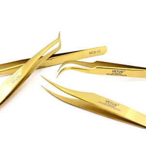 Vetus Golden Series Precision Tweezers Set